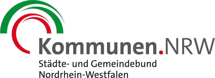 Logo mit dem Schriftzug "Kommunen NRW - Städte- und Gemeindebund Nordrhein-Westfalen"