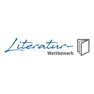 Logo mit dem Schriftzug "Literatur-Wettbewerb" neben der grafischen Darstellung eines geöffneten Buches