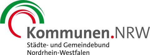 Logo mit dem Schriftzug "Kommunen NRW - Städte- und Gemeindebund Nordrhein-Westfalen"