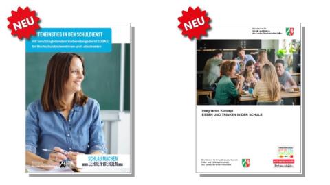 Titelblätter von Broschüren des Schulministeriums