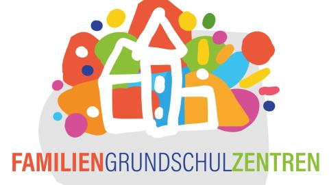 Auf dem Logo der Familiengrundschulzentren Bottrop sieht man ein buntes "fröhliches" Haus.