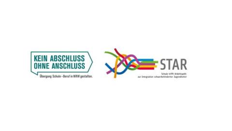 Logo mit dem Schriftzug "Kein Abschluss ohne Anschluss - STAR - Schule trifft Arbeitswelt"
