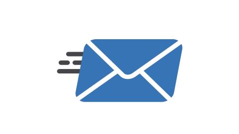 Symbol für ein Brief, der verschickt wird.