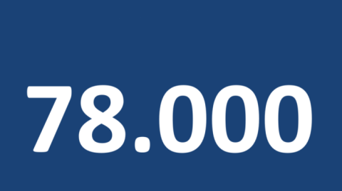 Die Zahl 78.000 in weißer Schrift auf blauem Grund.