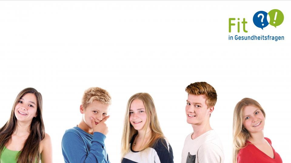 Schülerinnen und Schüler mit Logo "Fit in Gesundheitsfragen" Schülerinnen und Schüler mit Logo "Fit in Gesundheitsfragen"