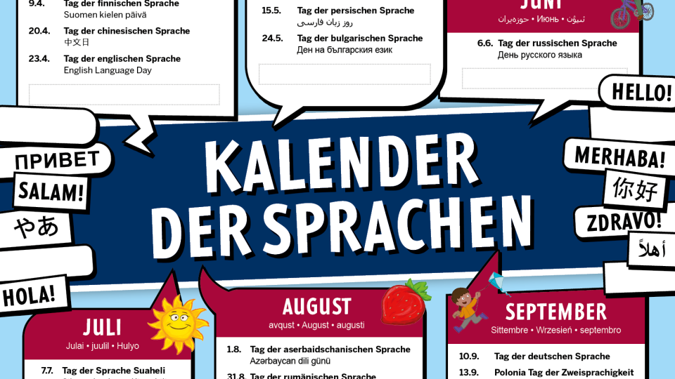 Der Kalender der Sprachen bietet eine Übersicht über viele Gedenktage, die sich auf Sprachen beziehen.