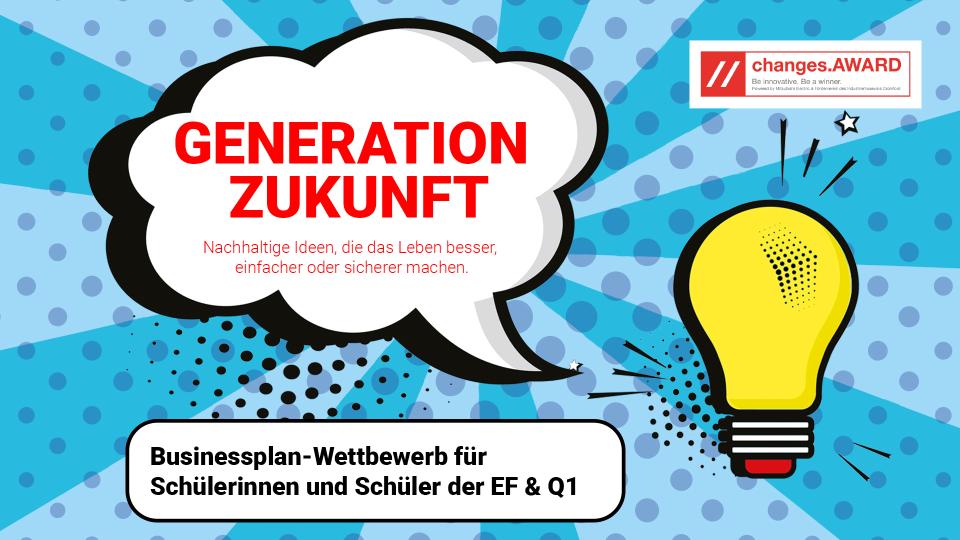 Das Titelbild des Wettbewerbs changes.AWARD zeigt den Slogan "Generation Zukunft" Das Titelbild des Wettbewerbs changes.AWARD zeigt den Slogan "Generation Zukunft"