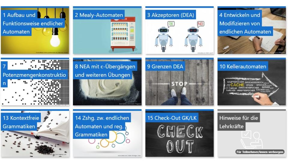 Screenshot der Moodle-Kurse für das fachliche Lernen mit digitalen Medien. Screenshot der Moodle-Kurse für das fachliche Lernen mit digitalen Medien.
