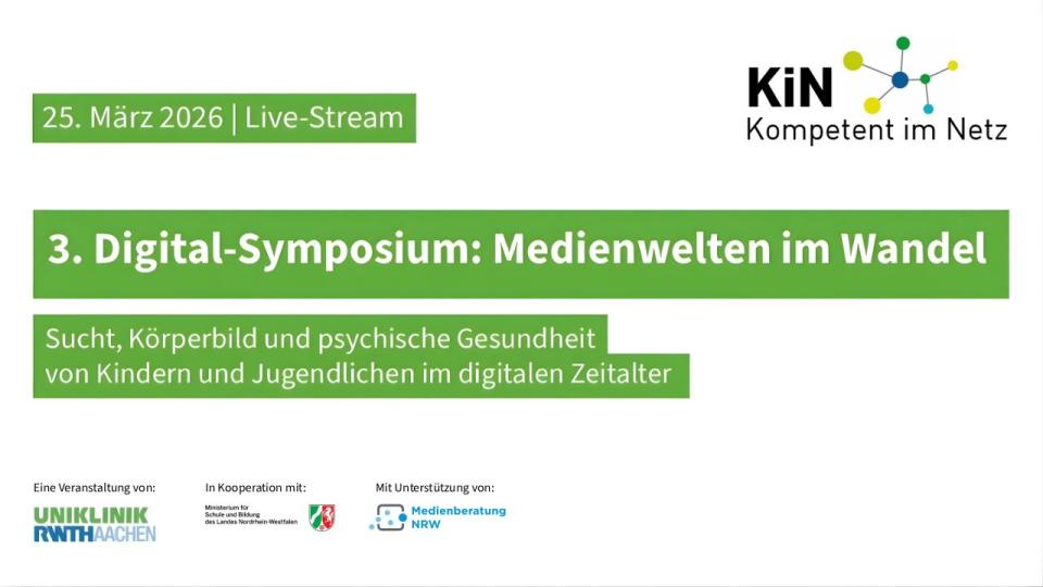 Das 3. Digital-Symposium der Initiative "KiN - Kompetent im Netz" steht unter dem Motto "Medienwelten im Wandel".