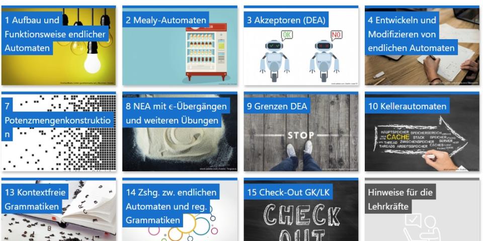 Screenshot der Moodle-Kurse für das fachliche Lernen mit digitalen Medien.