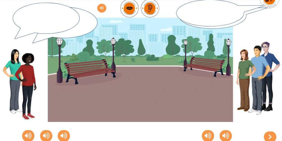 Mit der digitalen Lernumgebung "Mein Anfang auf Deutsch" kann man auch Dialoge einüben.