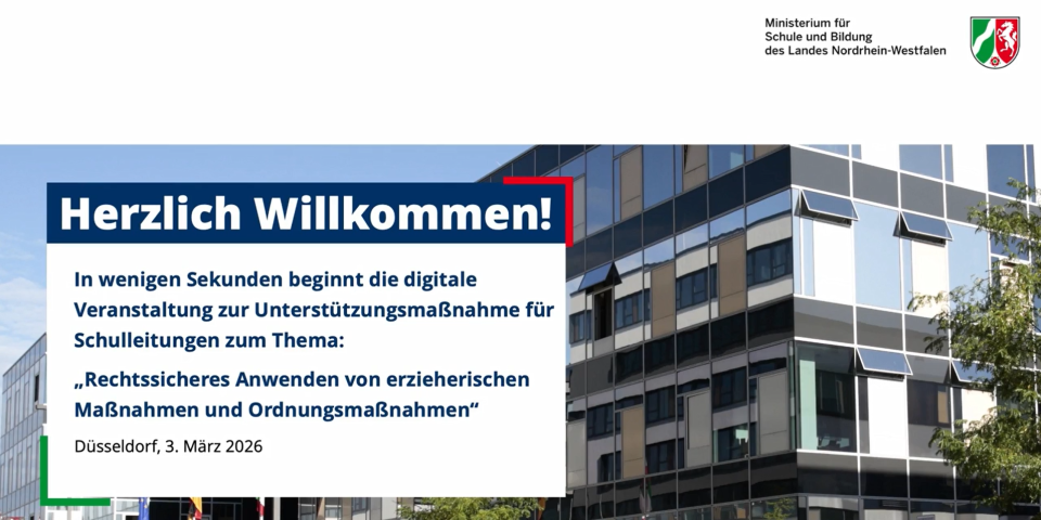 Standbild der Videoaufzeichnung der digitalen Veranstaltung rechtssichere Anwendung erzieherischer Maßnahmen