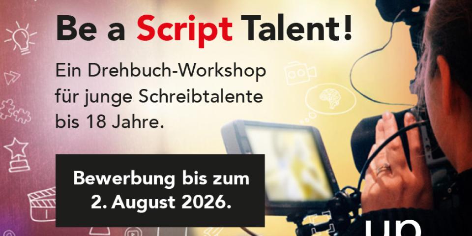 Der Drehbuch-Workshop des up-and-coming-Festivals richtet sich unter dem Motto "Be a Script Talent" an junge Schreibtalente.