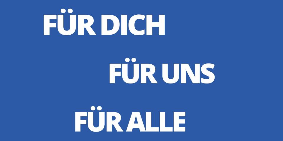Standbild aus dem Film Ehrenamt: Eingeblendete Schrift: "Für Dich, für uns, für alle"