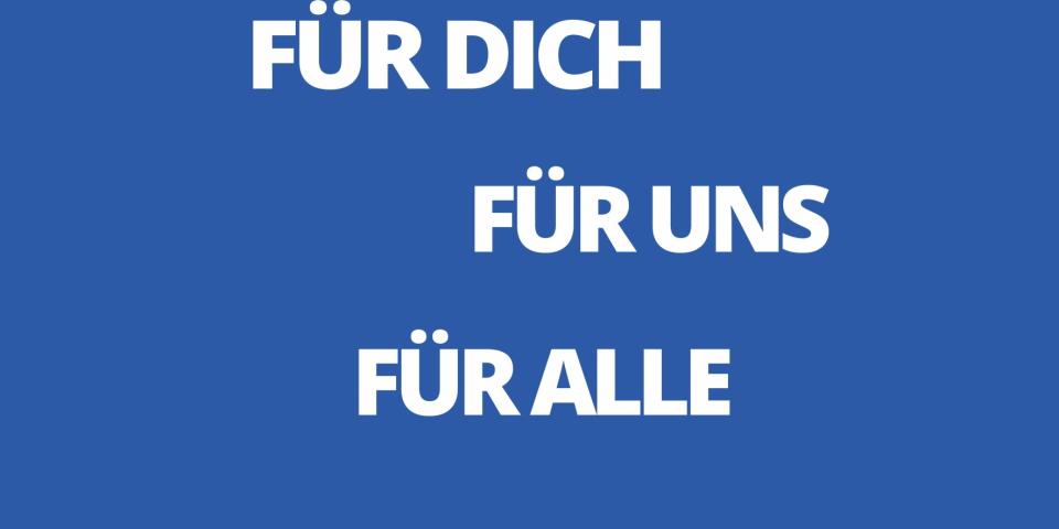 Standbild aus dem Film Ehrenamt: Eingeblendete Schrift: "Für Dich, für uns, für alle"
