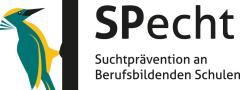 Logo des Projekts "SPecht - Suchtprävention an Berufsbildenden Schulen" mit einem Specht.