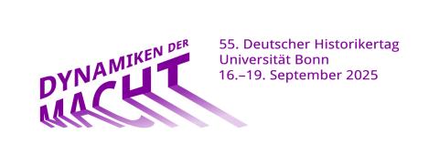 Logo des 55. Deutschen Historikertags, der unter dem Motto "Dynamiken der Macht" 2025 in Bonn stattfindet.