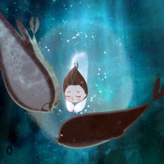 Ein magischer Fellmantel macht es möglich: Saoirse kann mit den Robben im Meer schwimmen. 