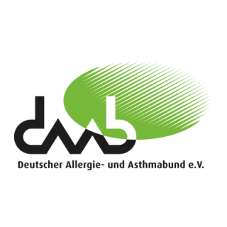 Logo des deutschen Allergie- und Asthmaverbunds, in der Mitte ist die Abkürzung daab zu sehen, darunter der ausgeschriebene Name