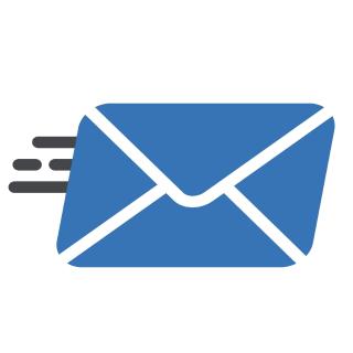 Symbol für ein Brief, der verschickt wird.