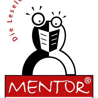 Das Logo des Bundesverbandes MENTOR - die Leselernhelfer zeigt in stilisierter Form eine lesende Figur.
