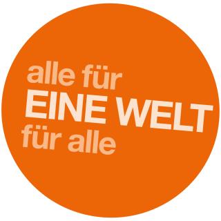 Logo mit dem Schriftzug "alle für EINE WELT für alle"