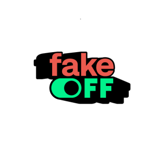 Das Logo der Initiative fakeOFF ist ein Schriftzug. Das O sieht wie ein Schieberegler aus.