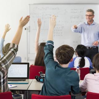 Lehrer mit Schulklasse im Unterricht