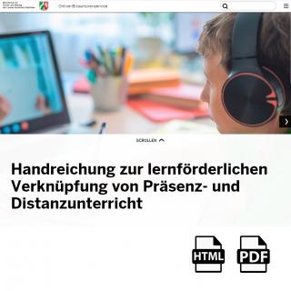 Cover der Handreichung zur lernförderlichen Verknüpfung von Präsenz- und Distanzunterricht